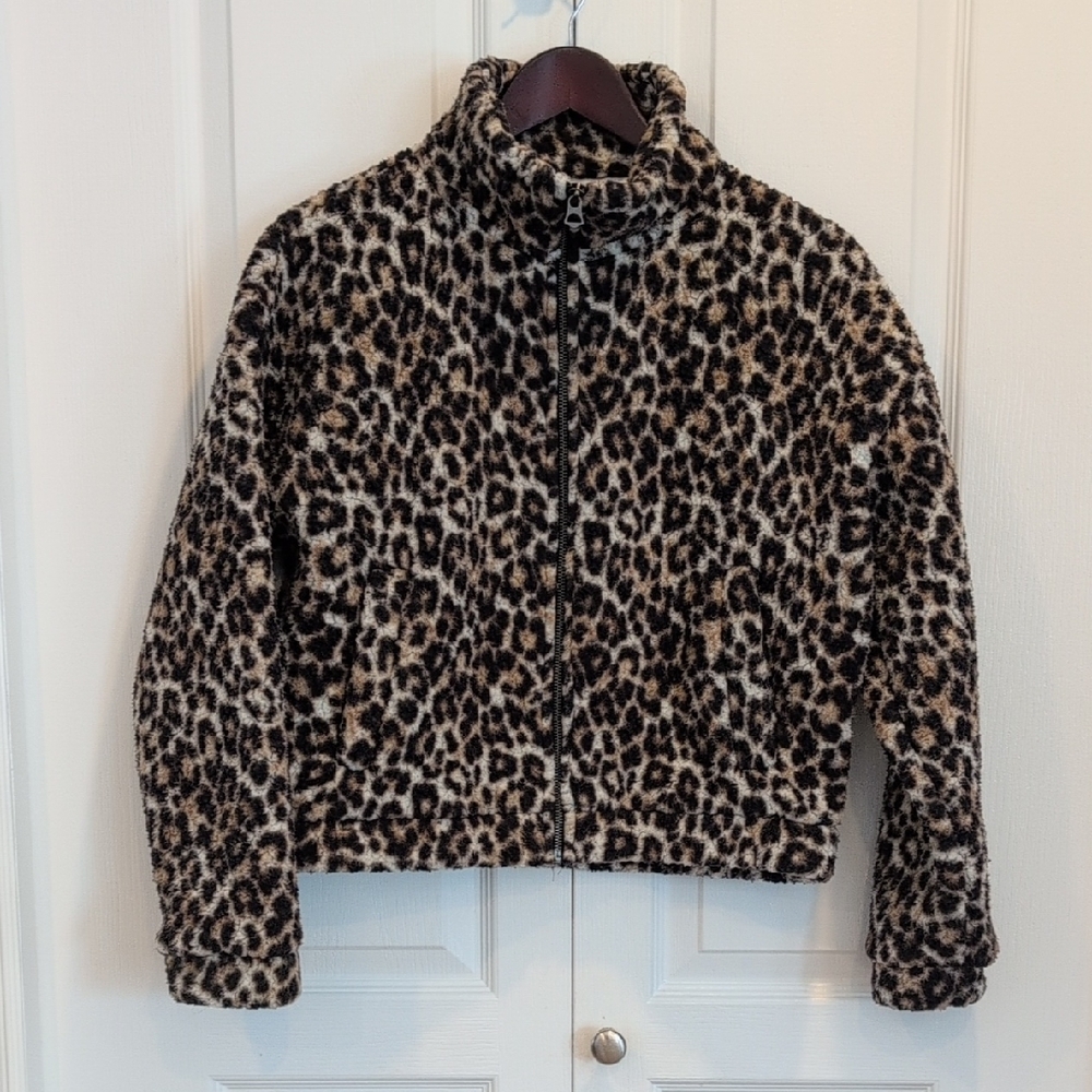 American Eagle Leopard Zip Jacket